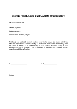Čestn&eacute; prohl&aacute;&scaron;en&iacute; o zdravotn&iacute; způsobilosti PDF