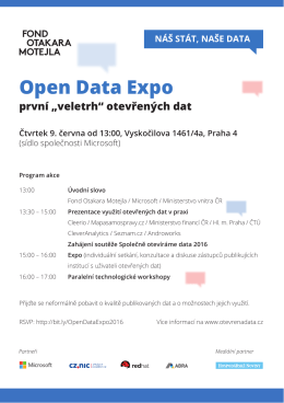 Open Data Expo první „veletrh“ otevřených dat