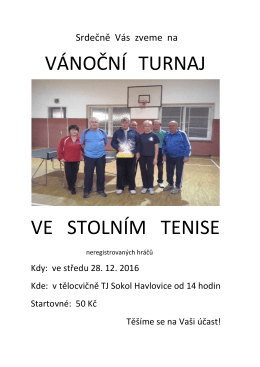 v&aacute;nočn&iacute; turnaj ve stoln&iacute;m tenise