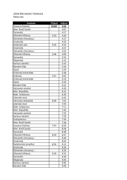 J&Iacute;ZDN&Iacute; Ř&Aacute;D MAZAC&Iacute; TRAMVAJE Zast&aacute;vka Př&iacute;jezd