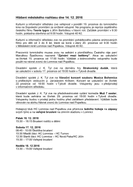 Hlášení městského rozhlasu dne 14. 12. 2016