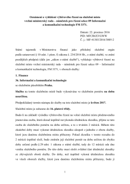 Vrchní ministerský rada – náměstek pro řízení sekce 09 Informační a