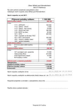 Návrh rozpočtu na rok 2017 - Obec Střítež pod Křemešníkem