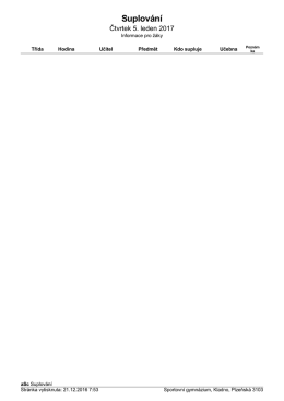 Suplov&aacute;n&iacute; - Sportovn&iacute; gymn&aacute;zium