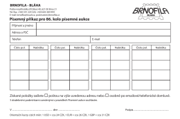 Písemný příkaz pro 86. kolo písemné aukce