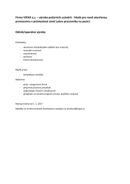 Firma VIPAX a.s. &ndash; v&yacute;roba pož&aacute;rn&iacute;ch uz&aacute;věrů - hled&aacute; pro