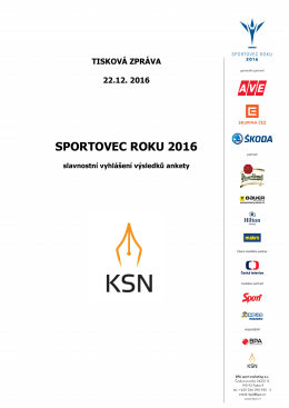 SPORTOVEC ROKU 2016 slavnostn&iacute; vyhl&aacute;&scaron;en&iacute; v&yacute;sledků ankety