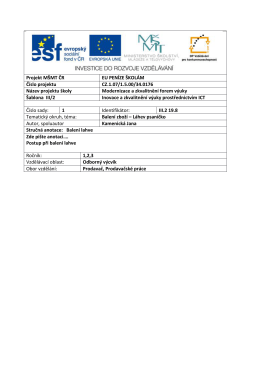 Projekt MŠMT ČR EU PENÍZE ŠKOLÁM Číslo projektu CZ.1.07/1.5