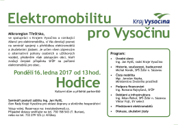 Elektromobilitu pro Vysočinu Hodice