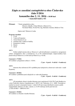 Zápis č. 5/2016 - Obec Čáslavsko