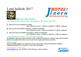 Letní slevový balíček na sezonu 2017