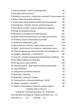 1 Zupa czosnkowa s serem,szynka,grzanka 40.