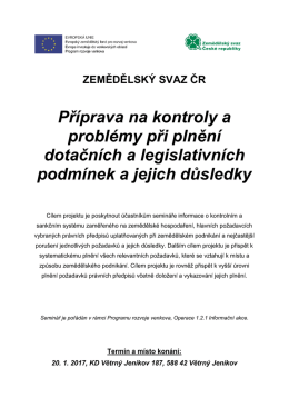 Příprava na kontroly a problémy při plnění dotačních a legislativních