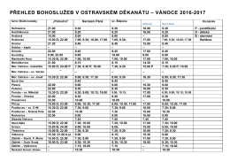 přehled bohoslužeb v ostravském děkanátu – vánoce 2016-2017