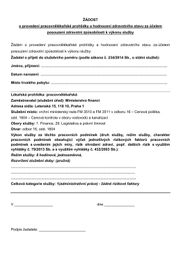 Žádost o pracovnělékařskou prohlídku PDF