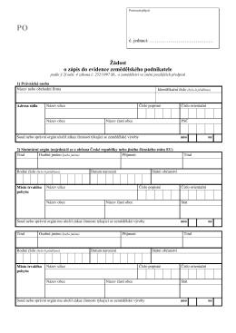 Žádost o zápis do evidence
