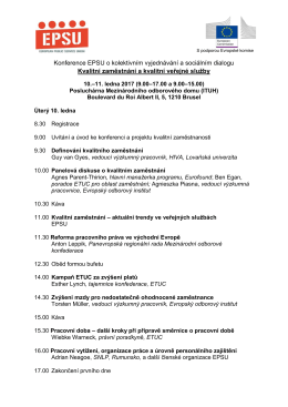 Konference EPSU o kolektivním vyjednávání a sociálním dialogu