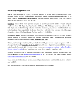 M&iacute;stn&iacute; poplatky pro rok 2017