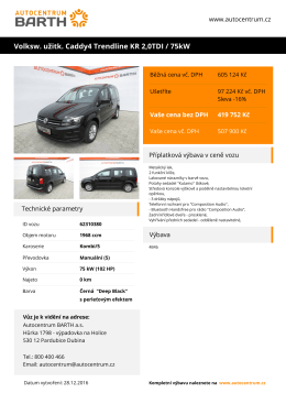 Volksw. užitk. Caddy4 Trendline KR 2,0TDI / 75kW