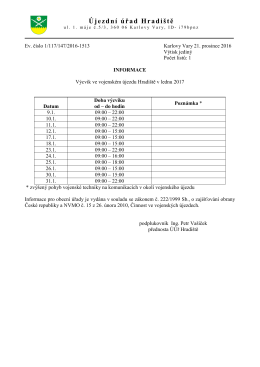 Informace - výcvik ve vojenském prostoru