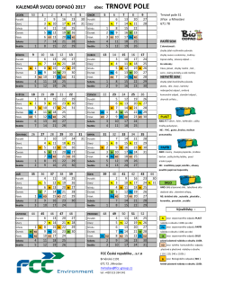 Harmonogram svozu odpadu na rok 2017