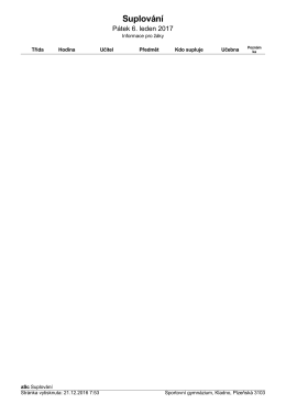 Suplov&aacute;n&iacute; - Sportovn&iacute; gymn&aacute;zium