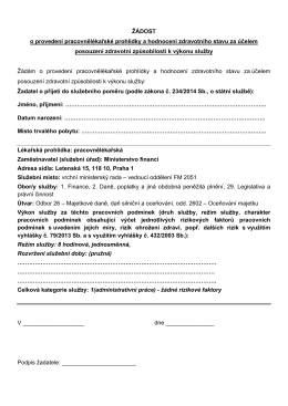 Žádost o pracovnělékařskou prohlídku PDF