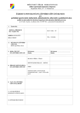 Zvláštní užívání komunikace pro sport. a kulturní akce