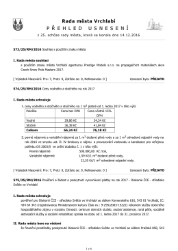 Přehled usnesen&iacute; [25/RM/14.12.2016]