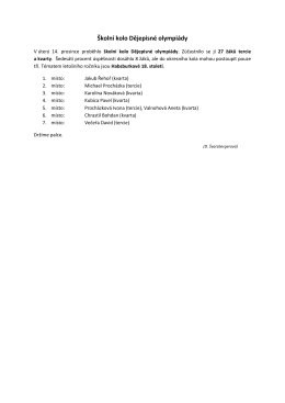 Školní kolo Dějepisné olympiády