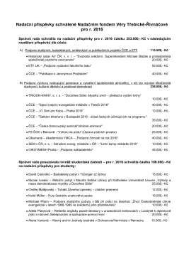 2016 - Nadačn&iacute; fond Věry Třebick&eacute;