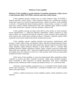 Deklarace Česk&eacute; republiky zbraně