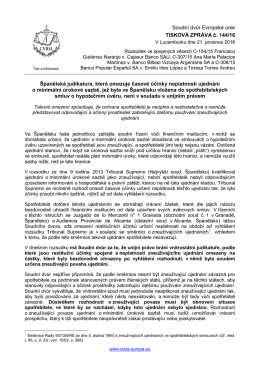 &Scaron;panělsk&aacute; judikatura, kter&aacute; omezuje časov&eacute; &uacute;činky - curia