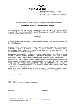 zahájení zjišťovacího řízení záměru