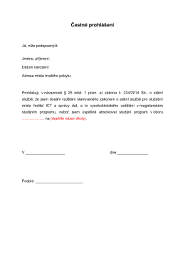 Čestn&eacute; prohl&aacute;&scaron;en&iacute;
