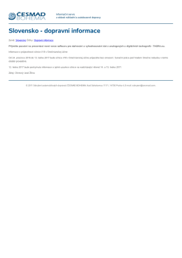 Slovensko - dopravní informace