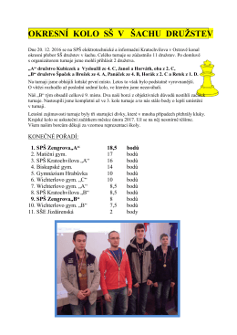 OKRESNÍ KOLO SŠ V ŠACHU DRUŽSTEV