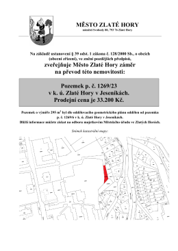 pozemek p. č. 1269/23 v k. &uacute;. Zlat&eacute; Hory v