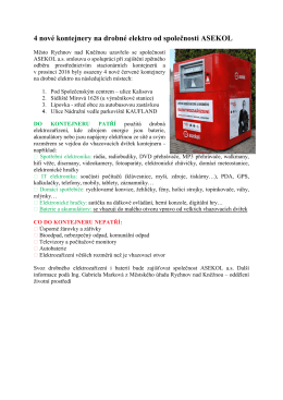 4 nov&eacute; kontejnery na drobn&eacute; elektro od společnosti ASEKOL