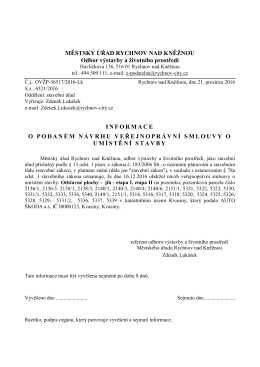 INFORMACE O PODANÉM NÁVRHU VEŘEJNOPRÁVNÍ SMLOUVY