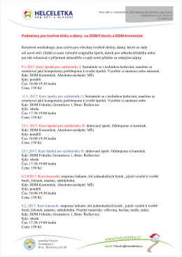 Podvečery pro tvořivé dívky a dámy na DDM Frikulín a DDM