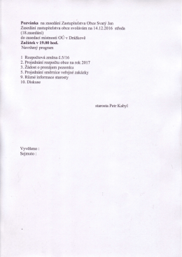 pozv&aacute;nka na zased&aacute;n&iacute; zastupitelstva