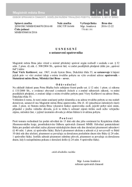 USNESEN Í o ustanovení opatrovníka
