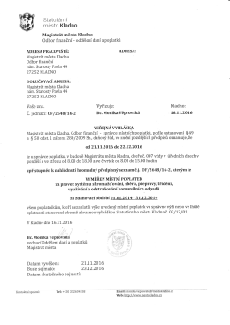 Veřejná vyhláška - hromadný předpisný seznam č.j. OF/2648/16-2