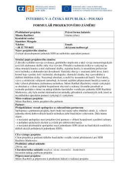 Popis projektov&eacute;ho z&aacute;měru - Interreg VA Česk&aacute; republika &ndash; Polsko