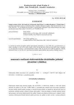 usnesení o nařízení elektronického dražebního jednání