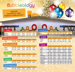 VÁNOČNÍ OTEVÍRACÍ DOBY POBOČEK BUBBLEOLOGY