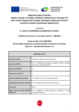 4. výzva k předkládání projektových záměrů