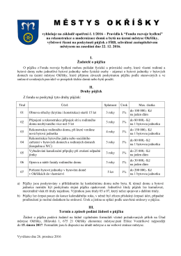 Výběrové řízení na zápůjčky z FRB 2017 - ke stažení
