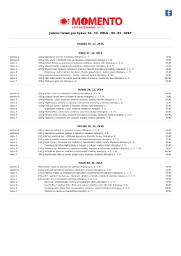 Jídelní lístek pro týden 26. 12. 2016 - 01. 01. 2017